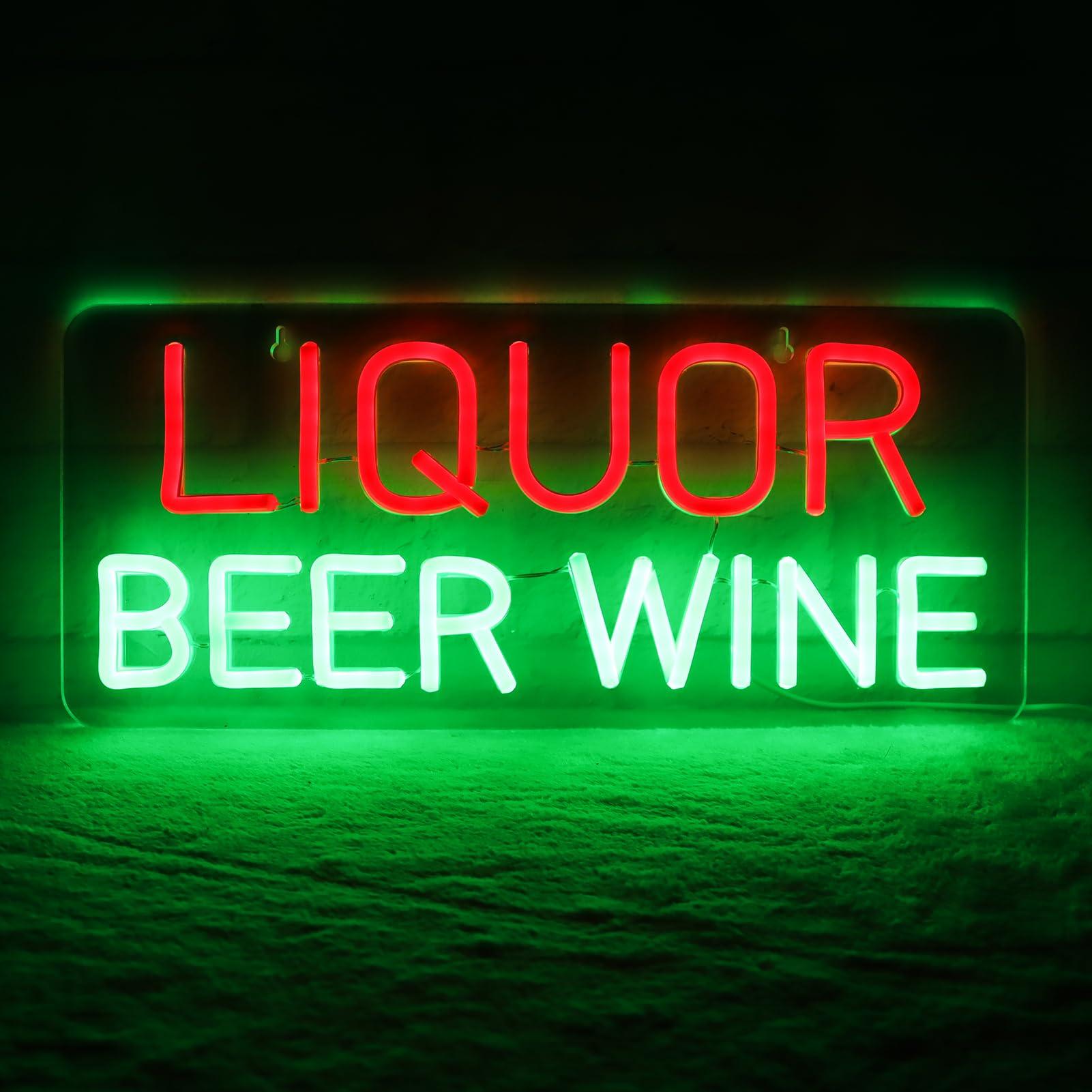 Wine In Beer Store - 주류 맥주 와인 네온사인 벽 장식용
