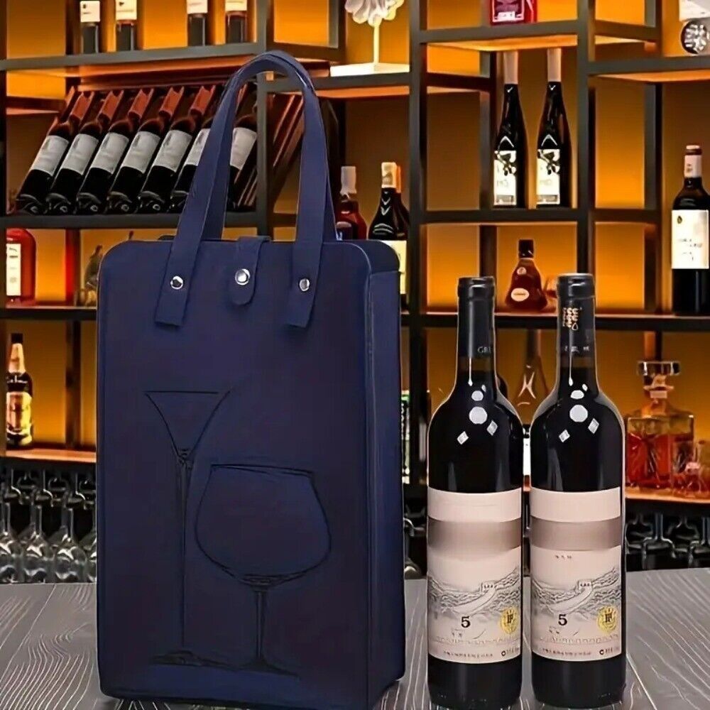 고급 펠트 레드 와인 가방, 이중 손잡이 와인 선물 보 - Wine & Beer Unlimited Spirits Photos 리뷰 및 가격